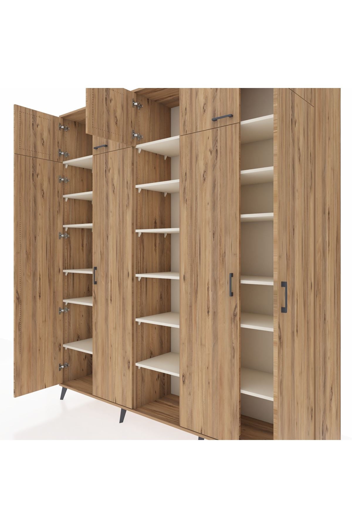 Hyperion Dolap 18 Raflı 9 Kapaklı 220x44x243 Çam-Çam/Aytaşı