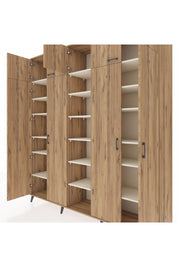 Hyperion Dolap 18 Raflı 9 Kapaklı 220x44x243 Çam-Çam/Aytaşı