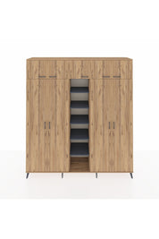 Hyperion Dolap 18 Raflı 9 Kapaklı 220x44x243 Çam-Çam/Antrasit