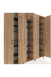 Hyperion Dolap 18 Raflı 9 Kapaklı 220x44x243 Çam-Çam/Antrasit