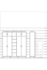 Hyperion Dolap 18 Raflı 9 Kapaklı 220x44x243 - S553M015V20B