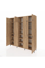 Hyperion Dolap 18 Raflı 9 Kapaklı 220x44x243 Çam-Çam/Çam