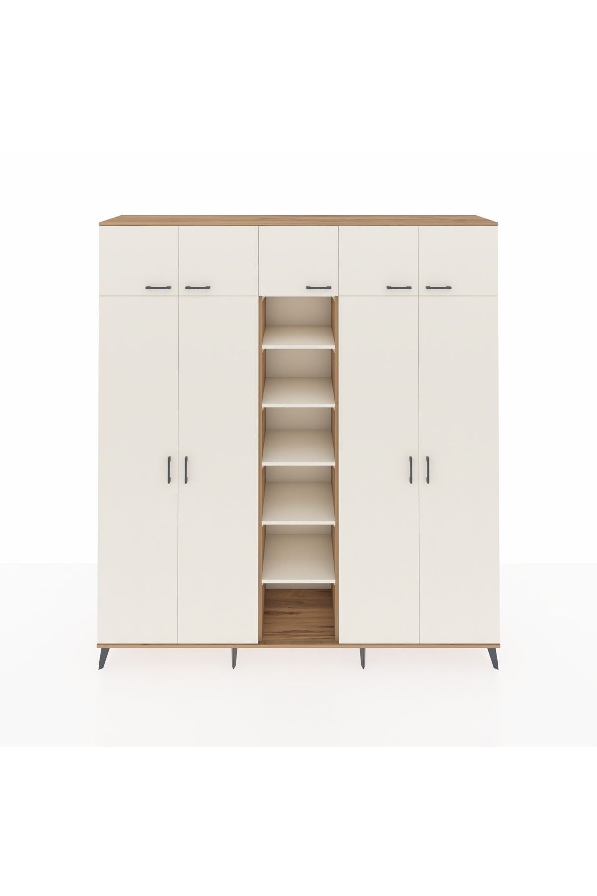 Hyperion Dolap 18 Raflı 9 Kapaklı 220x44x243 Çam-Aytaşı/Aytaşı