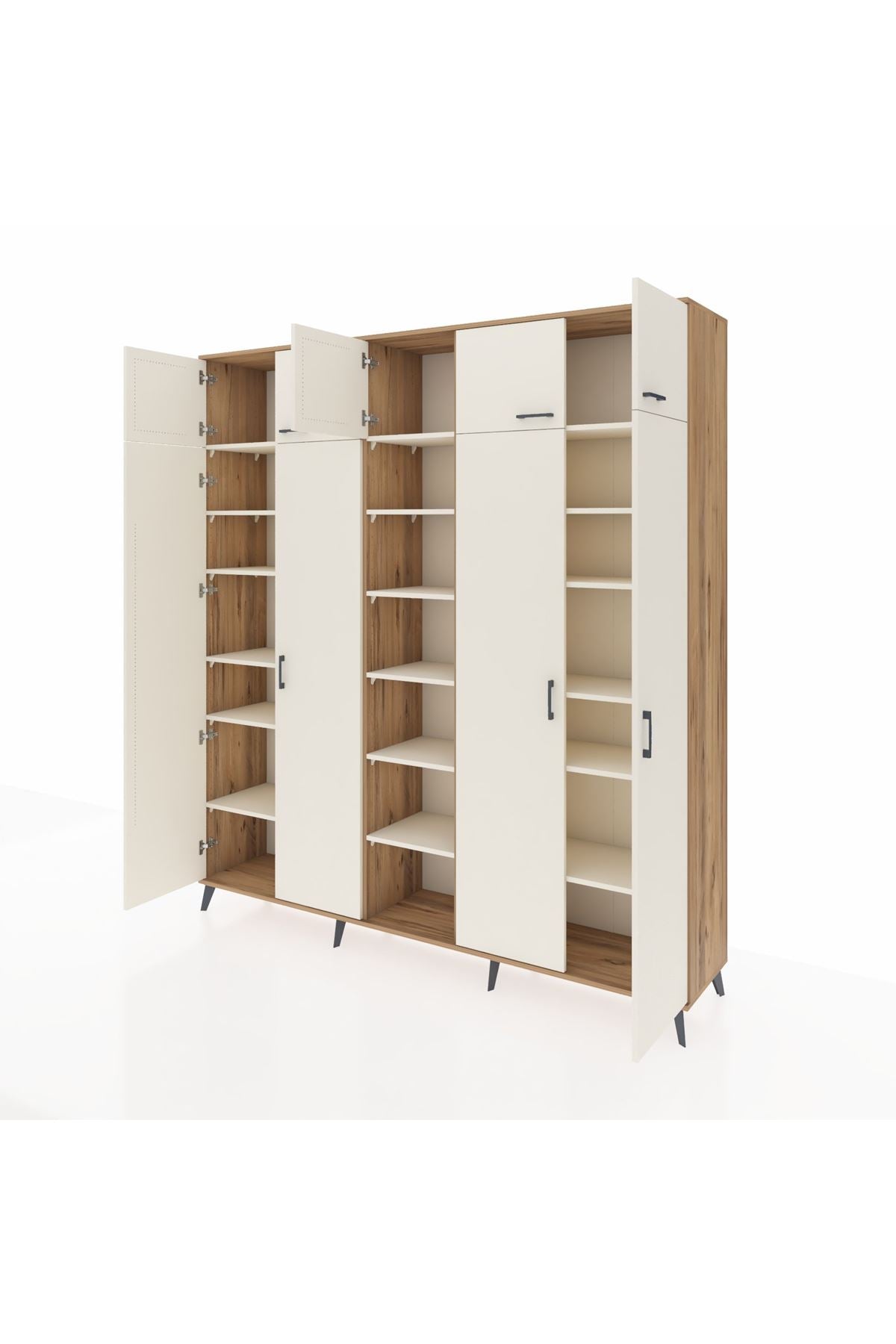 Hyperion Dolap 18 Raflı 9 Kapaklı 220x44x243 Çam-Aytaşı/Aytaşı