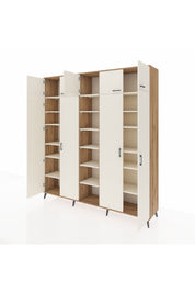 Hyperion Dolap 18 Raflı 9 Kapaklı 220x44x243 Çam-Aytaşı/Aytaşı