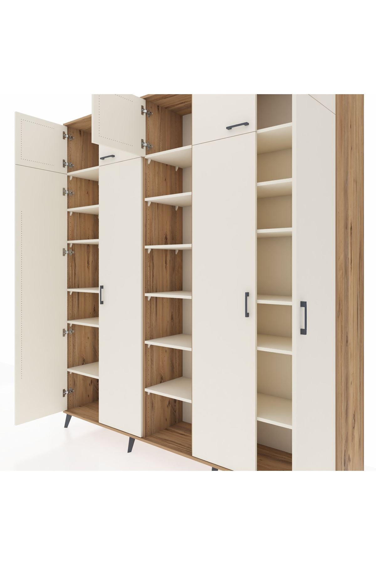 Hyperion Dolap 18 Raflı 9 Kapaklı 220x44x243 Çam-Aytaşı/Aytaşı