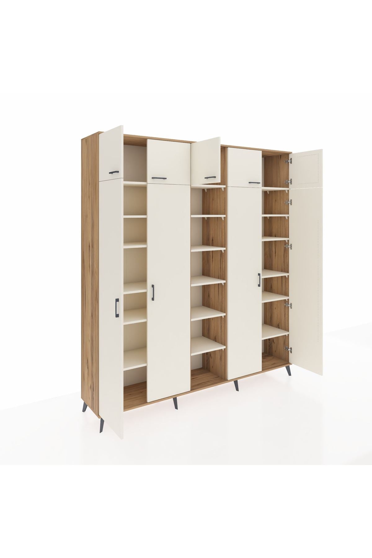 Hyperion Dolap 18 Raflı 9 Kapaklı 220x44x243 Çam-Aytaşı/Aytaşı