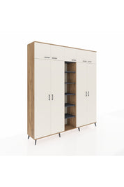 Hyperion Dolap 18 Raflı 9 Kapaklı 220x44x243 Çam-Aytaşı/Antrasit