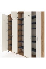 Hyperion Dolap 18 Raflı 9 Kapaklı 220x44x243 Çam-Aytaşı/Antrasit