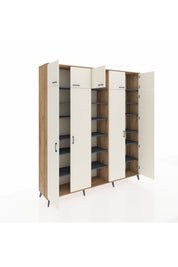 Hyperion Dolap 18 Raflı 9 Kapaklı 220x44x243 Çam-Aytaşı/Antrasit