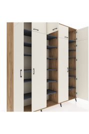 Hyperion Dolap 18 Raflı 9 Kapaklı 220x44x243 Çam-Aytaşı/Antrasit