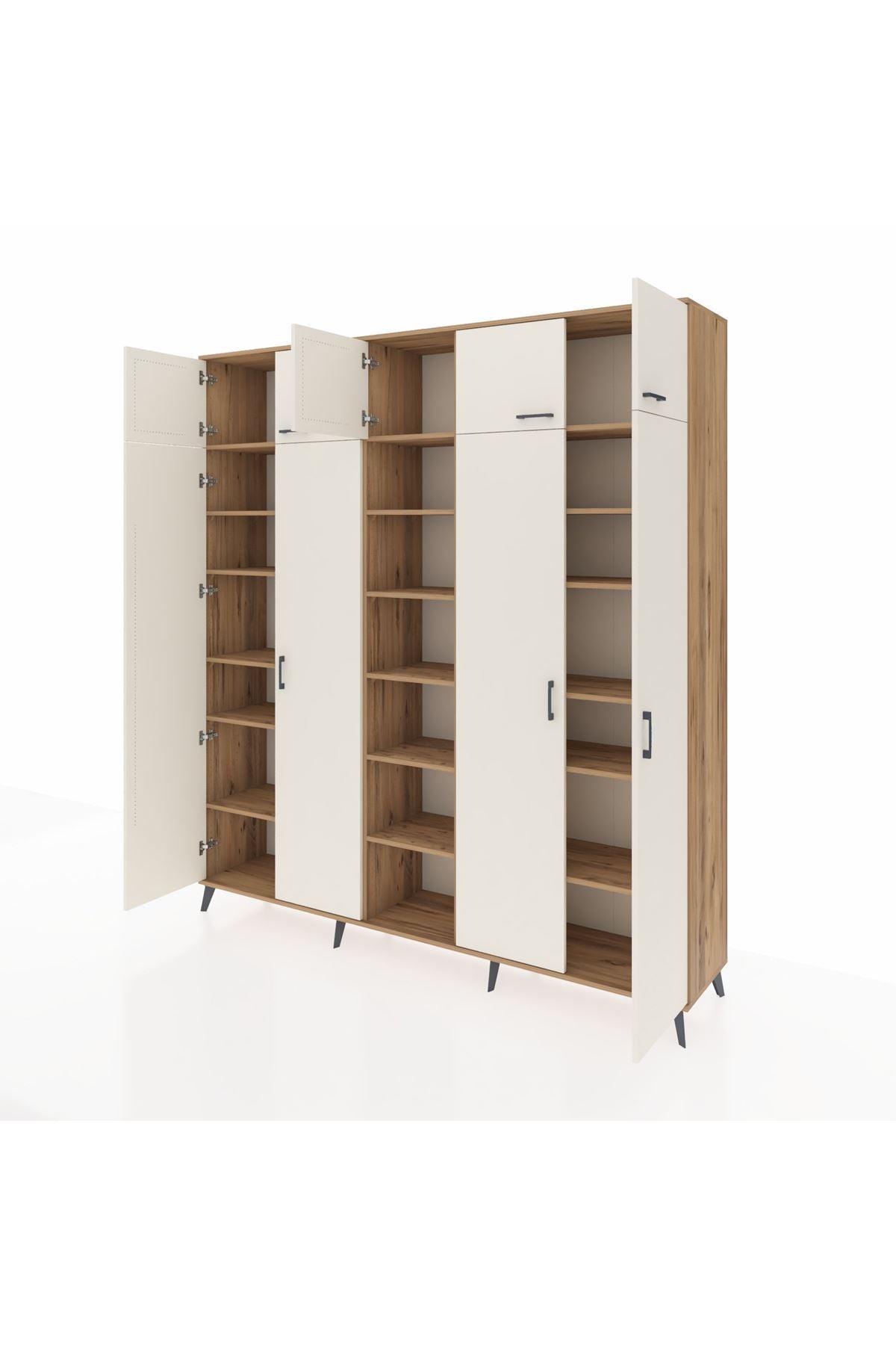 Hyperion Dolap 18 Raflı 9 Kapaklı 220x44x243 Çam-Aytaşı/Çam