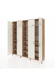 Hyperion Dolap 18 Raflı 9 Kapaklı 220x44x243 Çam-Aytaşı/Çam