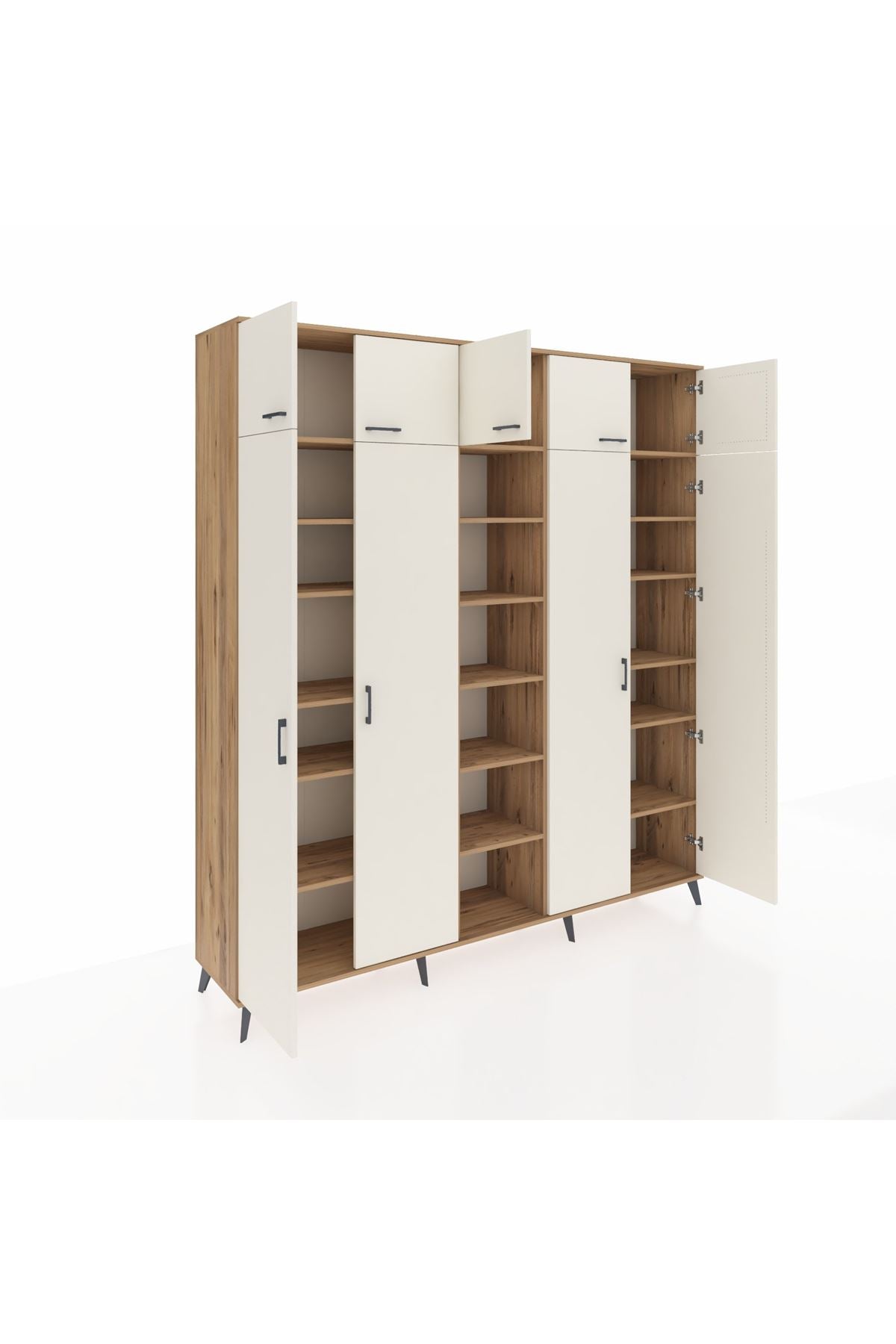 Hyperion Dolap 18 Raflı 9 Kapaklı 220x44x243 Çam-Aytaşı/Çam