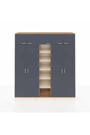 Hyperion Dolap 18 Raflı 9 Kapaklı 220x44x243 Çam-Antrasit/Aytaşı