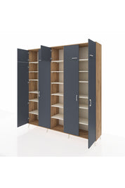 Hyperion Dolap 18 Raflı 9 Kapaklı 220x44x243 Çam-Antrasit/Aytaşı