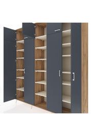 Hyperion Dolap 18 Raflı 9 Kapaklı 220x44x243 Çam-Antrasit/Aytaşı