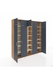 Hyperion Dolap 18 Raflı 9 Kapaklı 220x44x243 Çam-Antrasit/Aytaşı