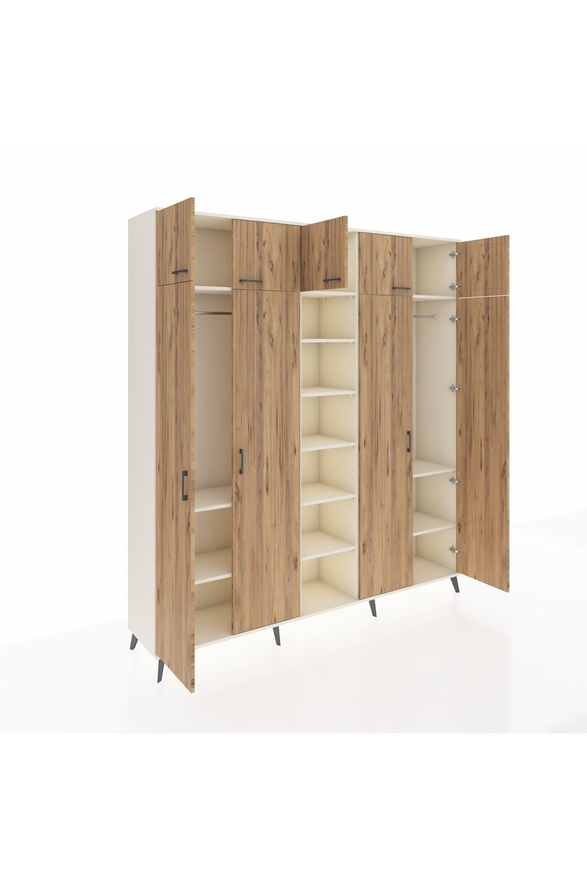 Hyperion Dolap 12 Raflı 9 Kapaklı 2 Askılı 220x44x243 - S553M016V01B