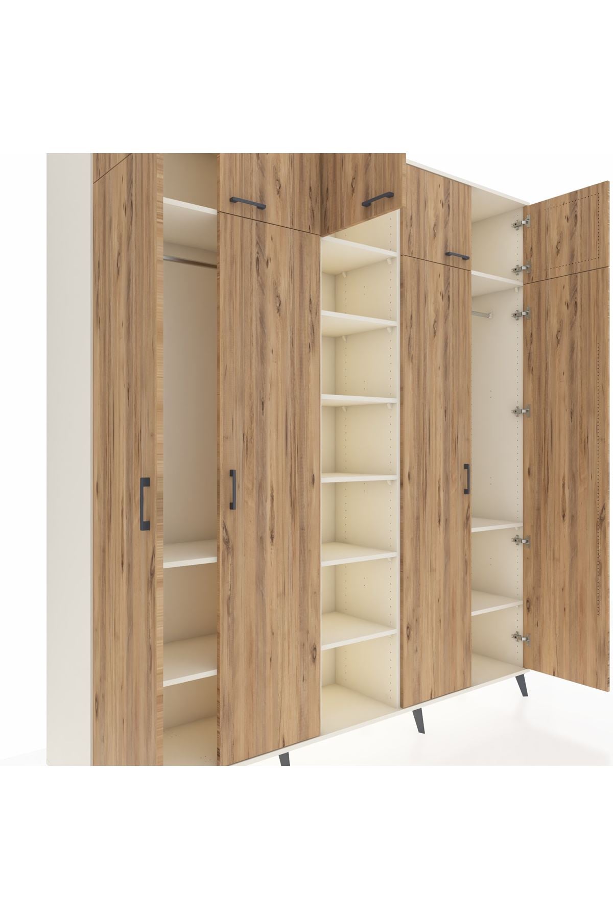 Hyperion Dolap 12 Raflı 9 Kapaklı 2 Askılı 220x44x243 - S553M016V01B