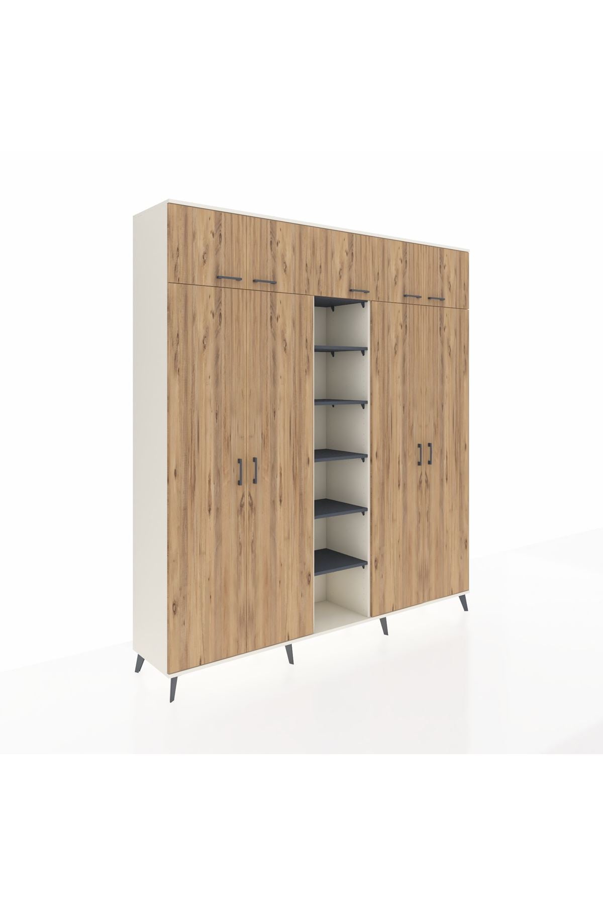 Hyperion Dolap 12 Raflı 9 Kapaklı 2 Askılı 220x44x243 - S553M016V02B