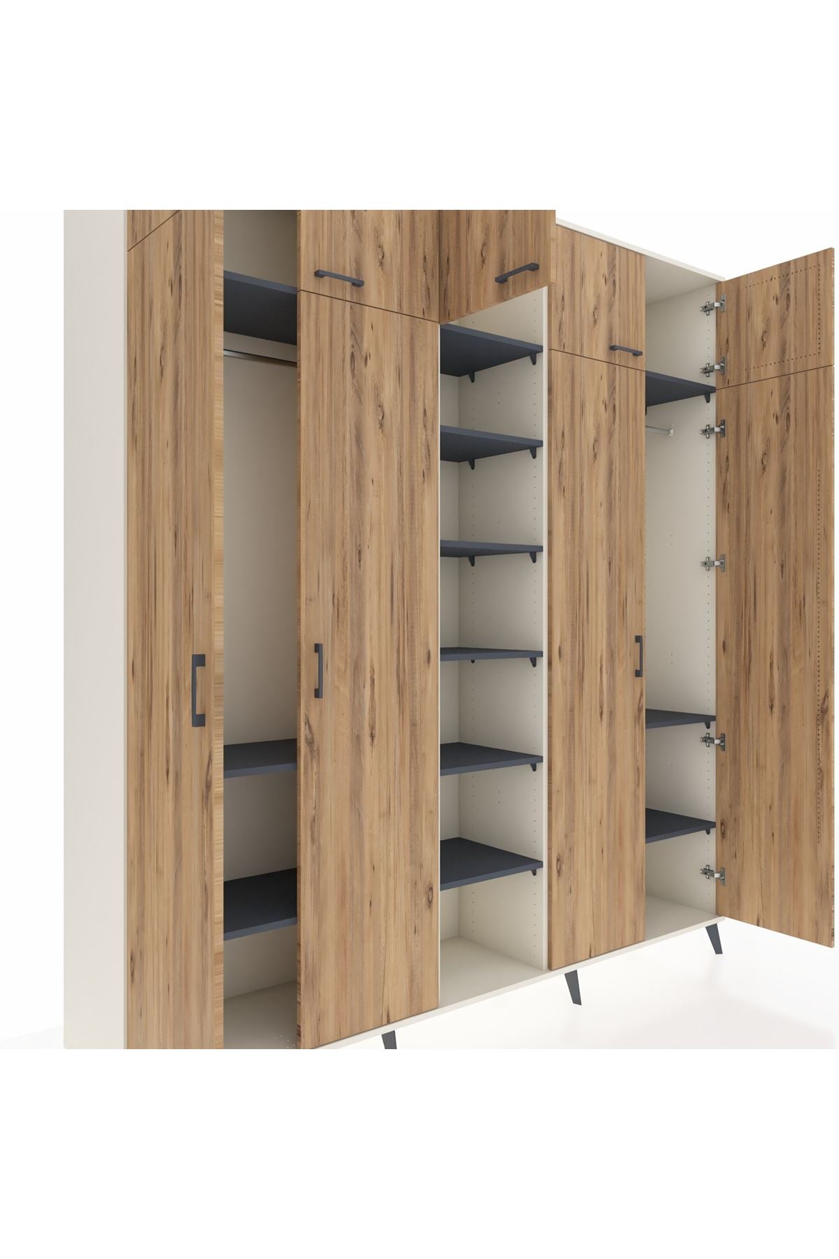 Hyperion Dolap 12 Raflı 9 Kapaklı 2 Askılı 220x44x243 - S553M016V02B