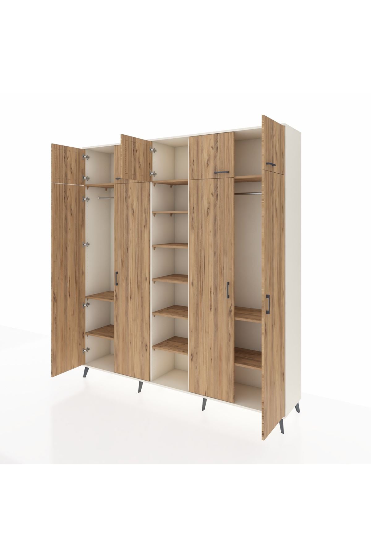 Hyperion Dolap 12 Raflı 9 Kapaklı 2 Askılı 220x44x243 - S553M016V03B