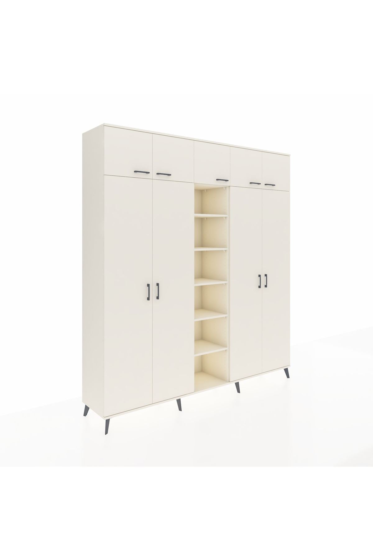 Hyperion Dolap 12 Raflı 9 Kapaklı 2 Askılı 220x44x243 - S553M016V04B