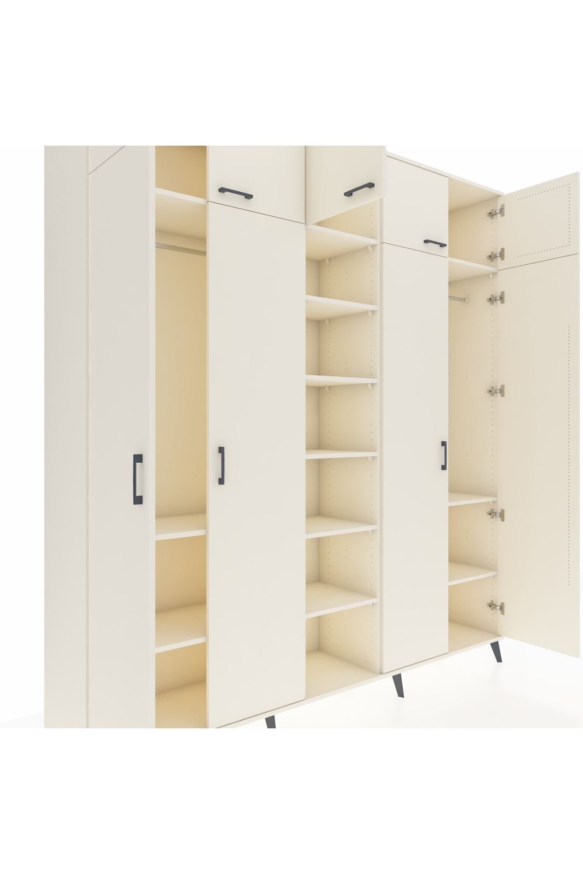 Hyperion Dolap 12 Raflı 9 Kapaklı 2 Askılı 220x44x243 - S553M016V04B