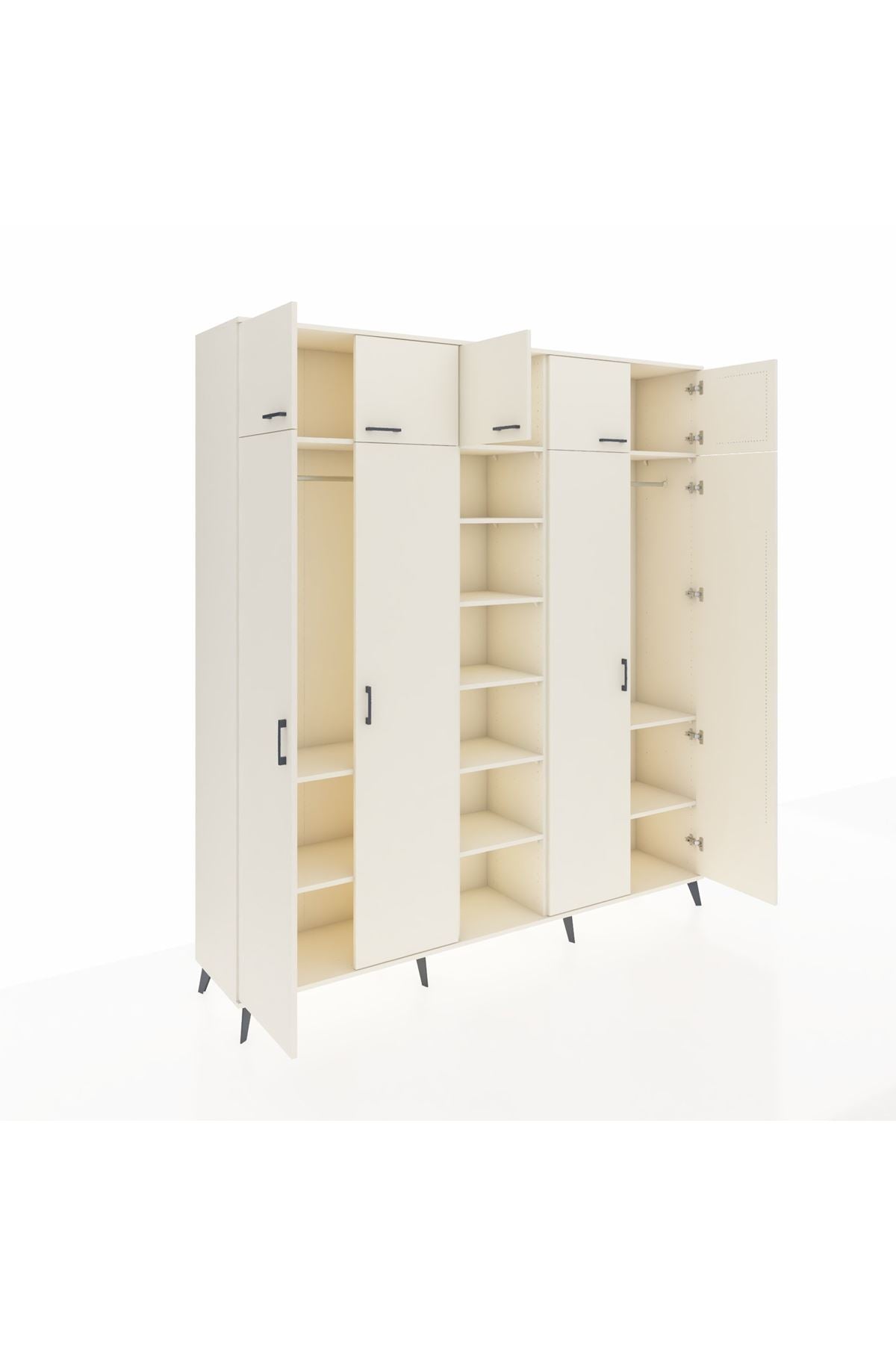 Hyperion Dolap 12 Raflı 9 Kapaklı 2 Askılı 220x44x243 - S553M016V04B