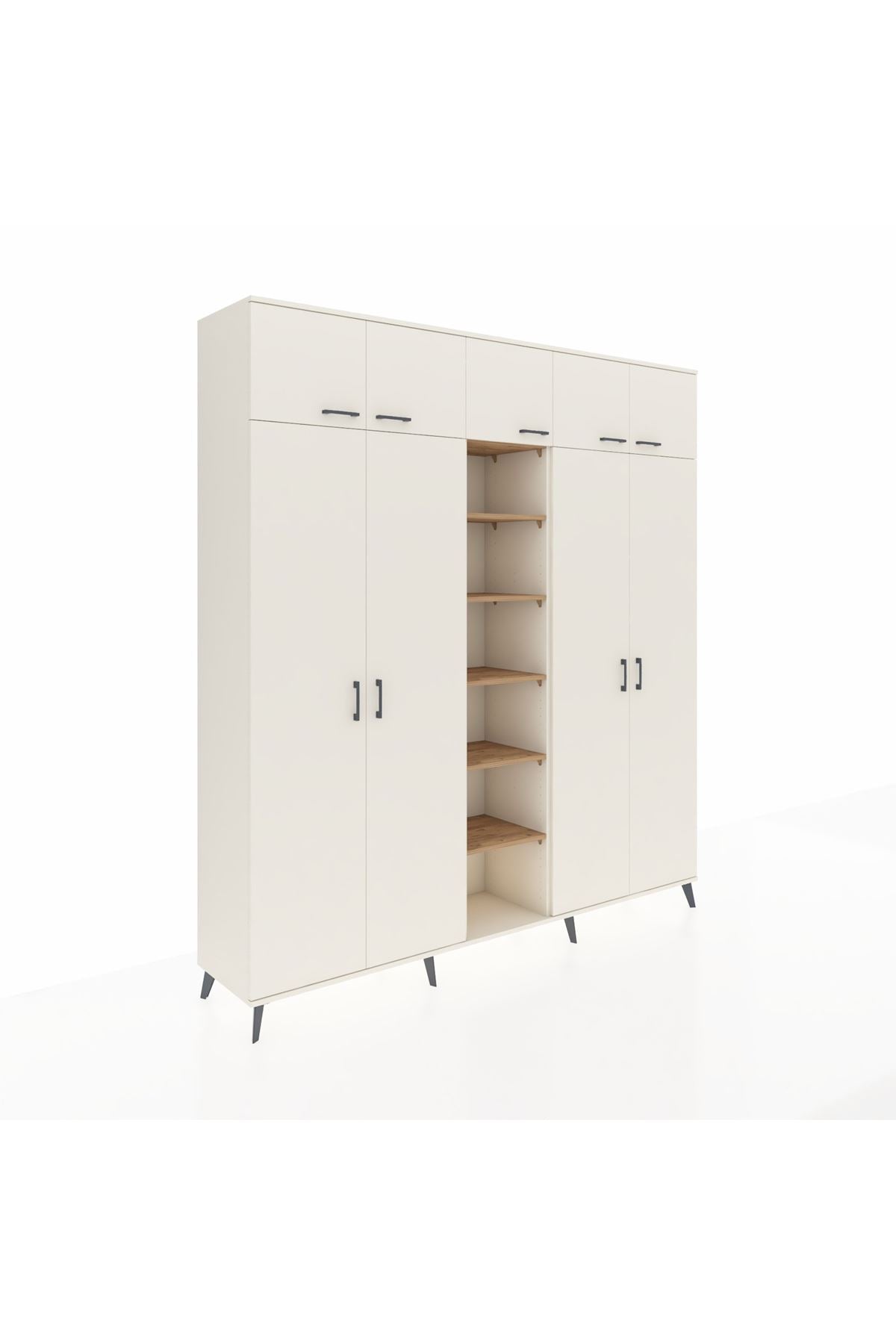 Hyperion Dolap 12 Raflı 9 Kapaklı 2 Askılı 220x44x243 - S553M016V06B