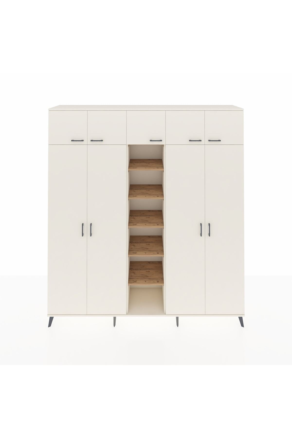 Hyperion Dolap 12 Raflı 9 Kapaklı 2 Askılı 220x44x243 - S553M016V06B