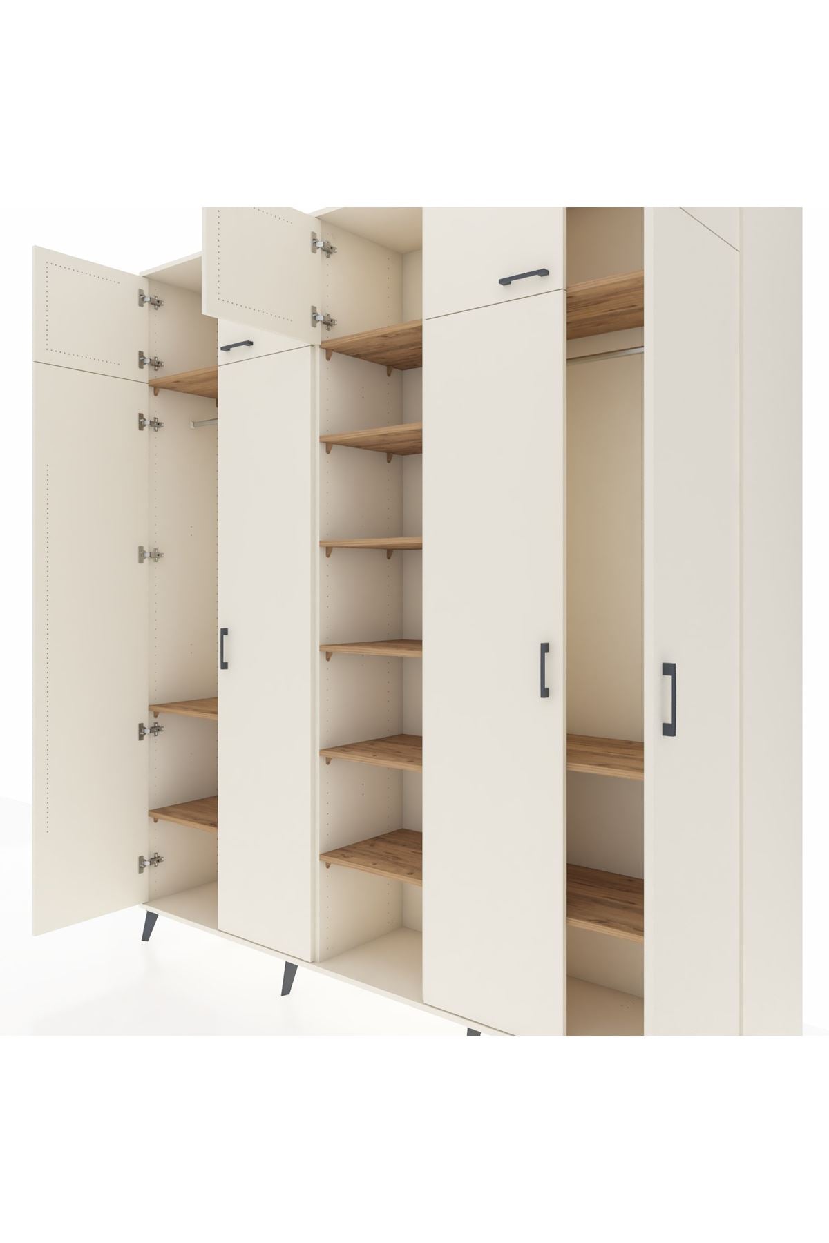 Hyperion Dolap 12 Raflı 9 Kapaklı 2 Askılı 220x44x243 - S553M016V06B