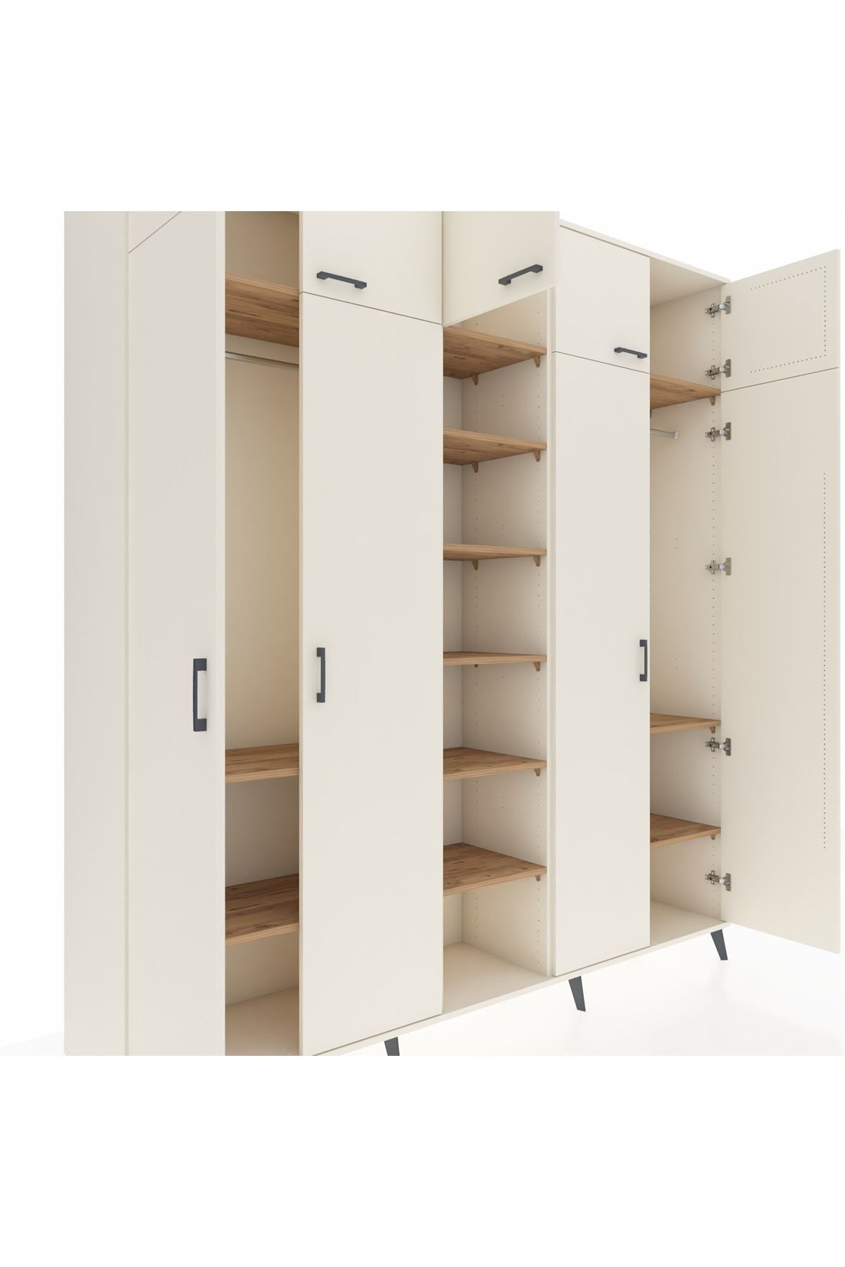 Hyperion Dolap 12 Raflı 9 Kapaklı 2 Askılı 220x44x243 - S553M016V06B