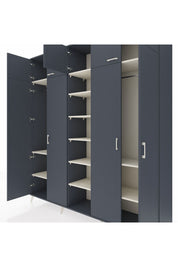 Hyperion Dolap 12 Raflı 9 Kapaklı 2 Askılı 220x44x243 Antrasit-Antrasit/Aytaşı