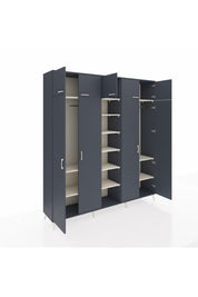 Hyperion Dolap 12 Raflı 9 Kapaklı 2 Askılı 220x44x243 Antrasit-Antrasit/Aytaşı