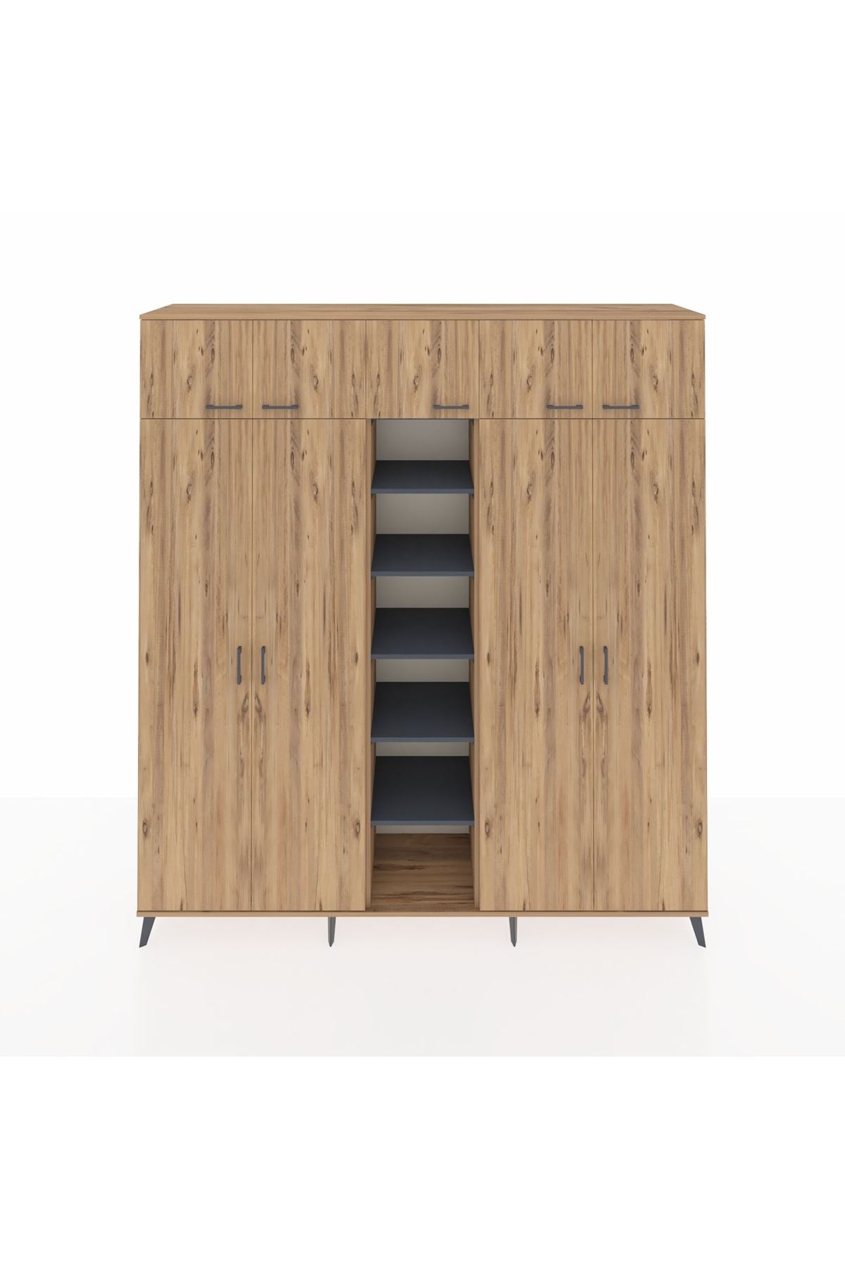 Hyperion Dolap 12 Raflı 9 Kapaklı 2 Askılı 220x44x243 - S553M016V20B