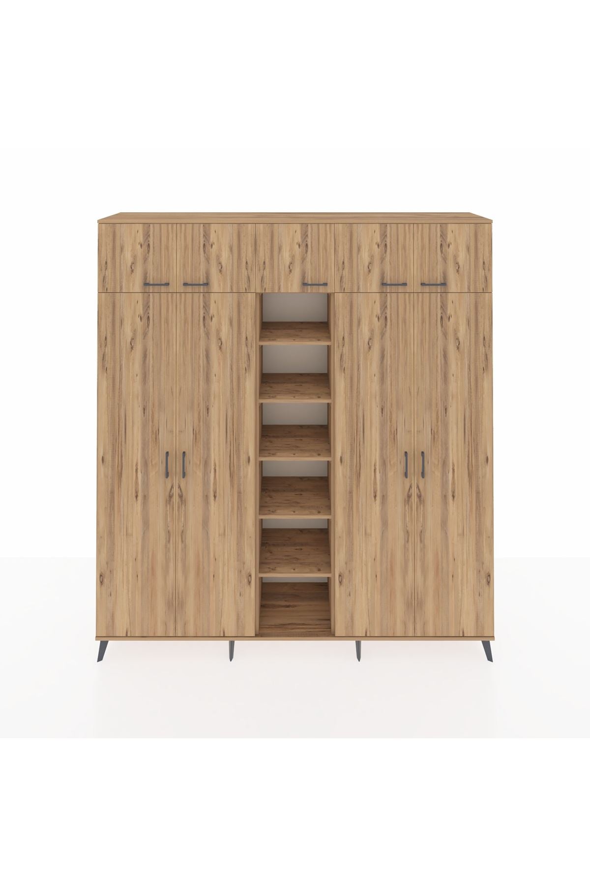 Hyperion Dolap 12 Raflı 9 Kapaklı 2 Askılı 220x44x243 - S553M016V21B