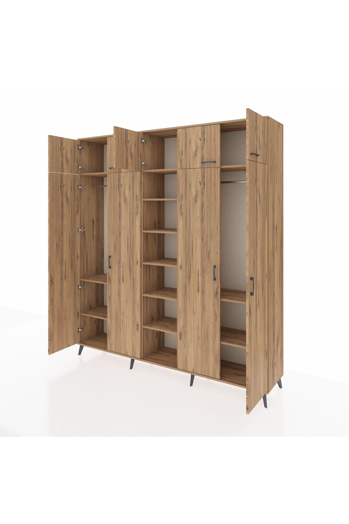 Hyperion Dolap 12 Raflı 9 Kapaklı 2 Askılı 220x44x243 - S553M016V21B