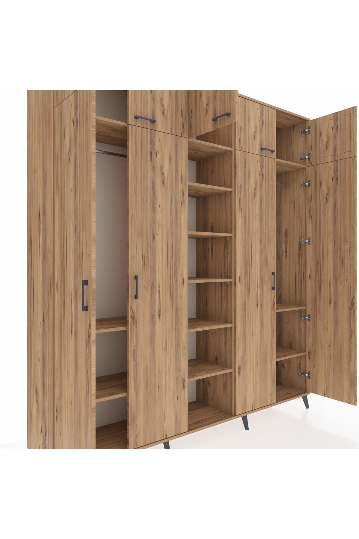 Hyperion Dolap 12 Raflı 9 Kapaklı 2 Askılı 220x44x243 - S553M016V21B