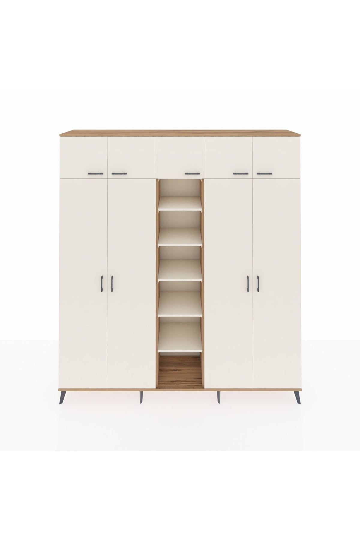 Hyperion Dolap 12 Raflı 9 Kapaklı 2 Askılı 220x44x243 - S553M016V22B