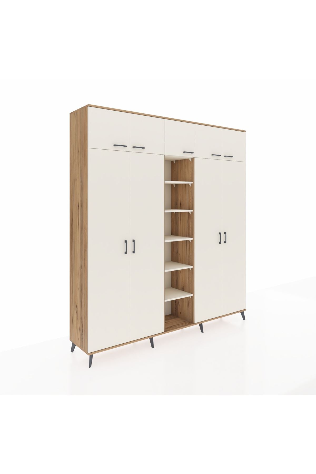 Hyperion Dolap 12 Raflı 9 Kapaklı 2 Askılı 220x44x243 - S553M016V22B