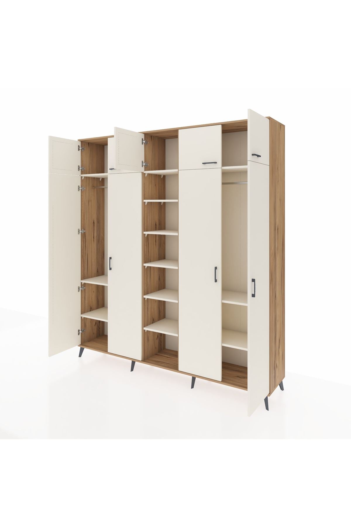 Hyperion Dolap 12 Raflı 9 Kapaklı 2 Askılı 220x44x243 - S553M016V22B