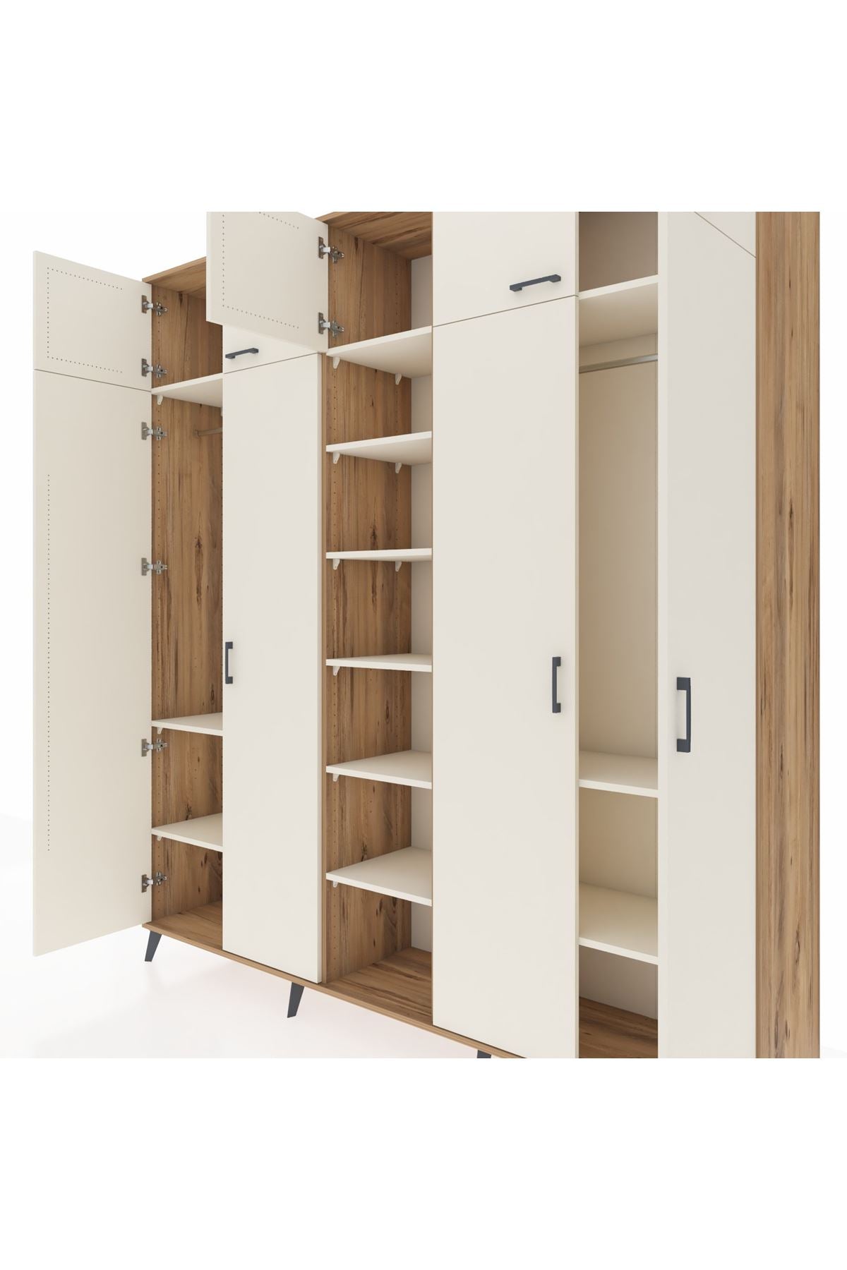 Hyperion Dolap 12 Raflı 9 Kapaklı 2 Askılı 220x44x243 - S553M016V22B