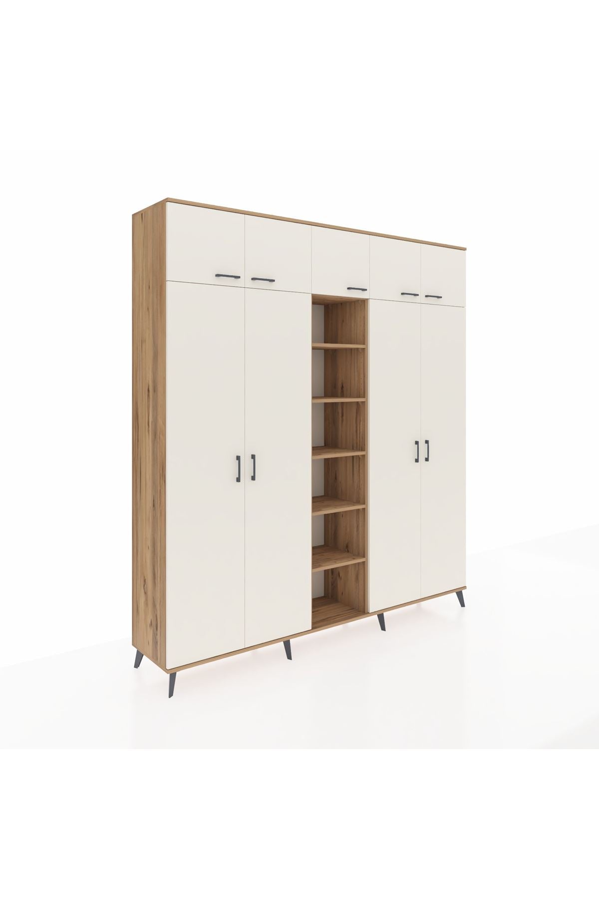 Hyperion Dolap 12 Raflı 9 Kapaklı 2 Askılı 220x44x243 - S553M016V24B