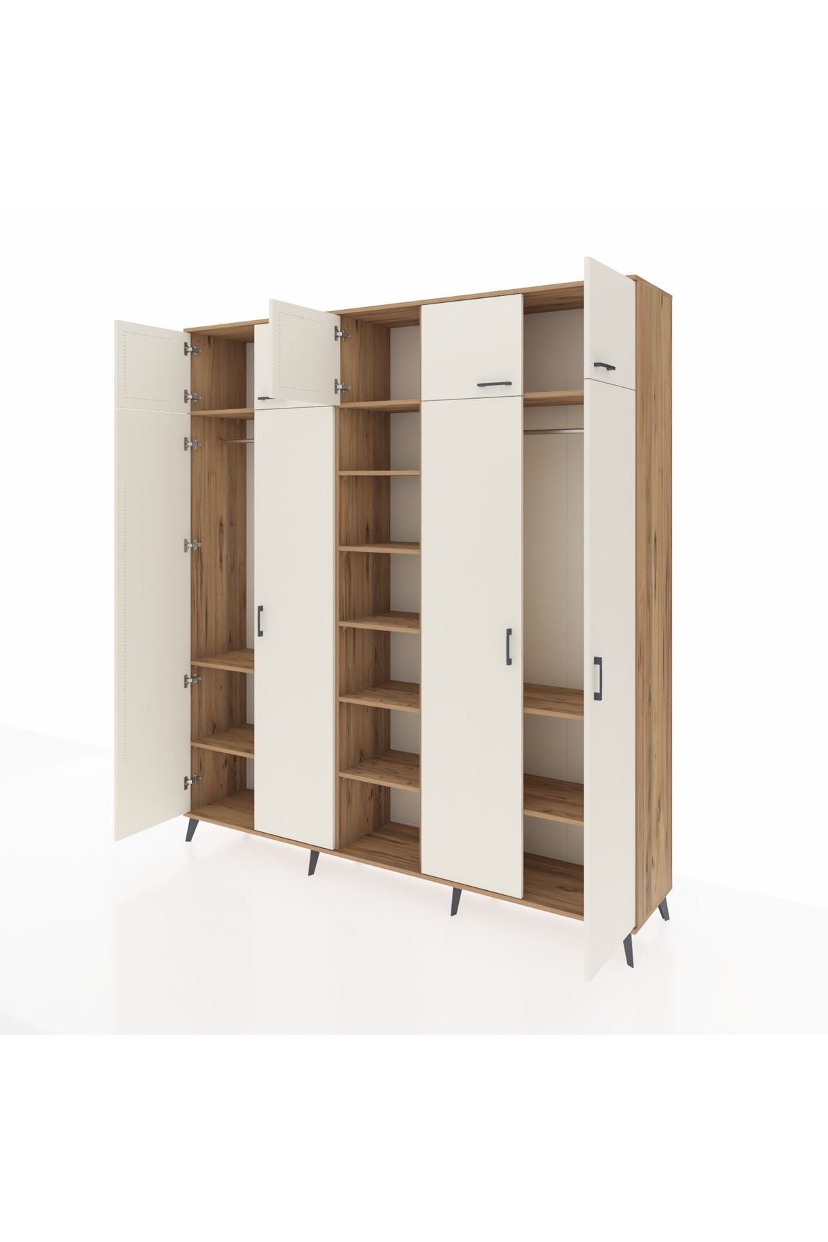 Hyperion Dolap 12 Raflı 9 Kapaklı 2 Askılı 220x44x243 - S553M016V24B