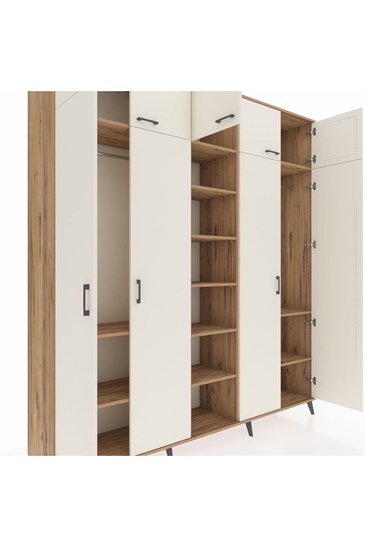 Hyperion Dolap 12 Raflı 9 Kapaklı 2 Askılı 220x44x243 - S553M016V24B