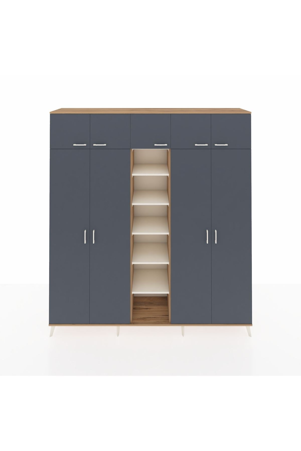 Hyperion Dolap 12 Raflı 9 Kapaklı 2 Askılı 220x44x243 - S553M016V25B