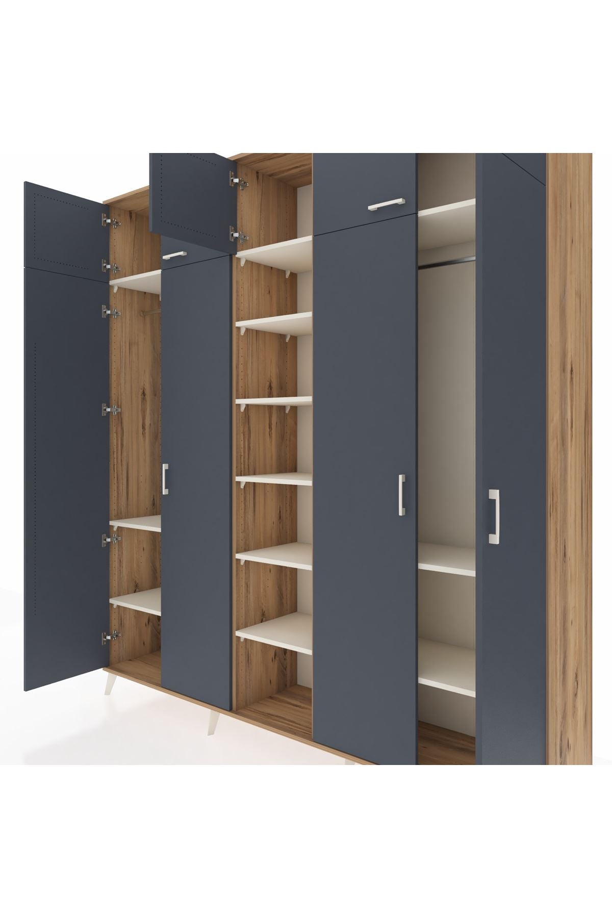 Hyperion Dolap 12 Raflı 9 Kapaklı 2 Askılı 220x44x243 - S553M016V25B