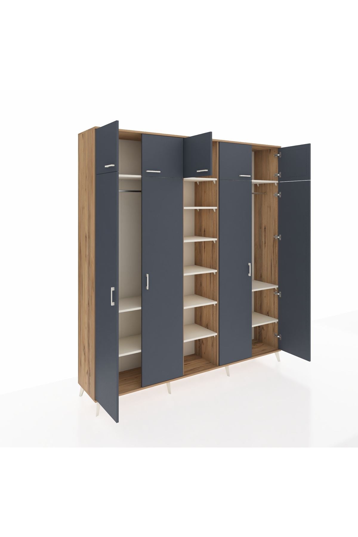 Hyperion Dolap 12 Raflı 9 Kapaklı 2 Askılı 220x44x243 - S553M016V25B